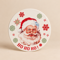 Sottopentola Natalizio Rotondo in Ceramica e Sughero con Babbo Natale Ho Ho Ho – Ø 20 cm