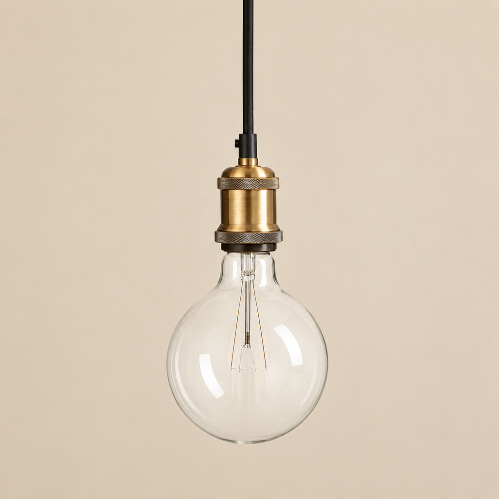 Portalampada a Sospensione in Metallo Ottone H195 cm - J-Line