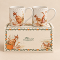 Set 2 Tazze Mug in Ceramica con Volpe e Scoiattolo - Collezione Octavia - Blanc Mariclò