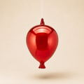 Decoro Palloncino Rosso in Vetro – Ø 13 x H 20 cm