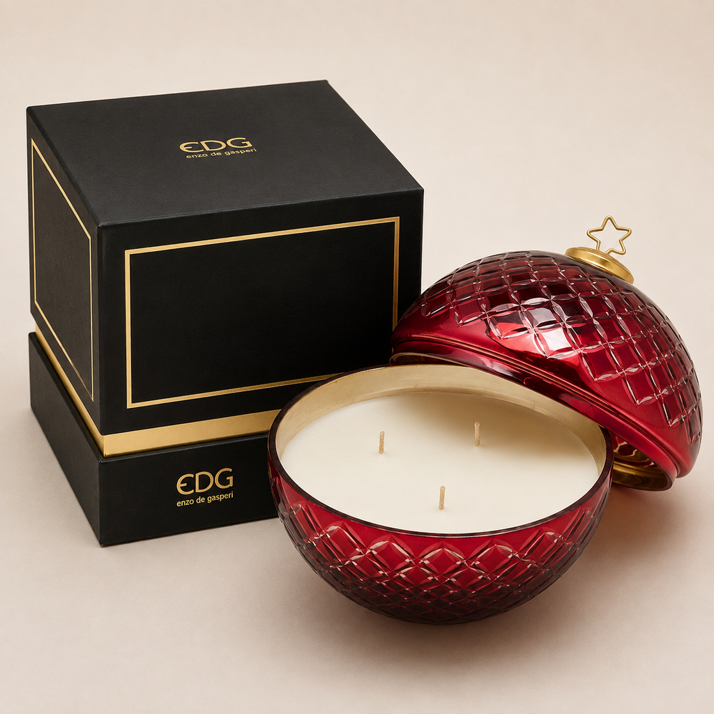 Candela Profumata Sfera "Rombi" con Stella EDG 18cm
