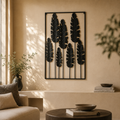 Decoro Parete Foglie Nero in Metallo – 84,5 x H 135 cm
