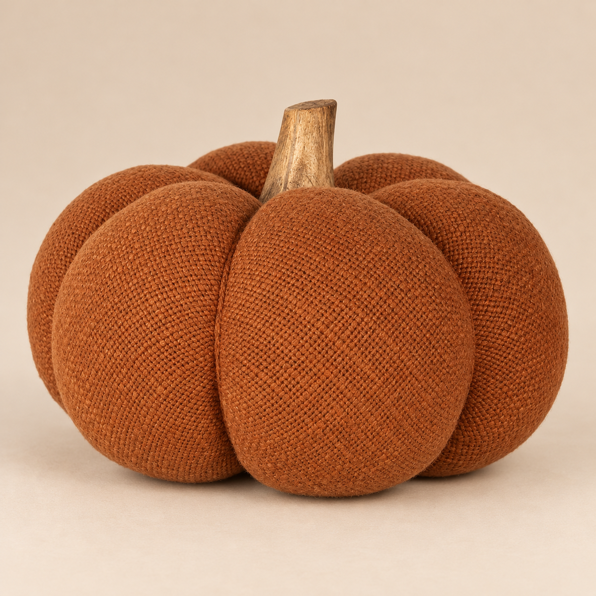 Zucca Decorativa Autunnale in Tessuto Arancione Terracotta Ø20 x H14 cm