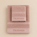 Trussardi Set Asciugamani Bagno 2 Pezzi Rosa Cipria in Spugna 100% Cotone