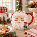 Tazza Natalizia Babbo Natale in Ceramica 550 ml Bianca e Rossa