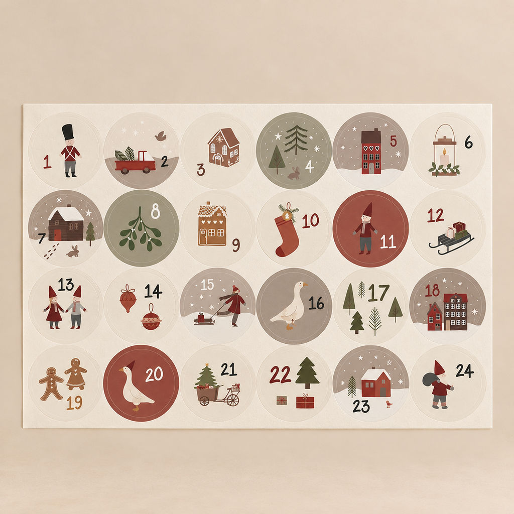 Set 24 sticker calendario avvento
