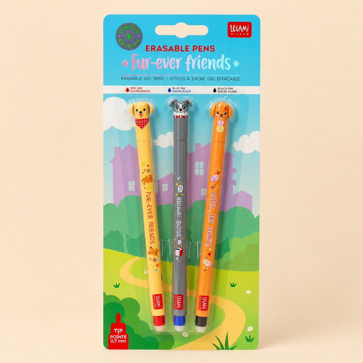 Set di 3 Penne Cancellabili Legami - Erasable Pen - Fur-ever Friends