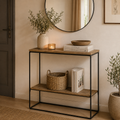 Console rustica in Legno e Metallo – 60 x 25 x H 66 cm