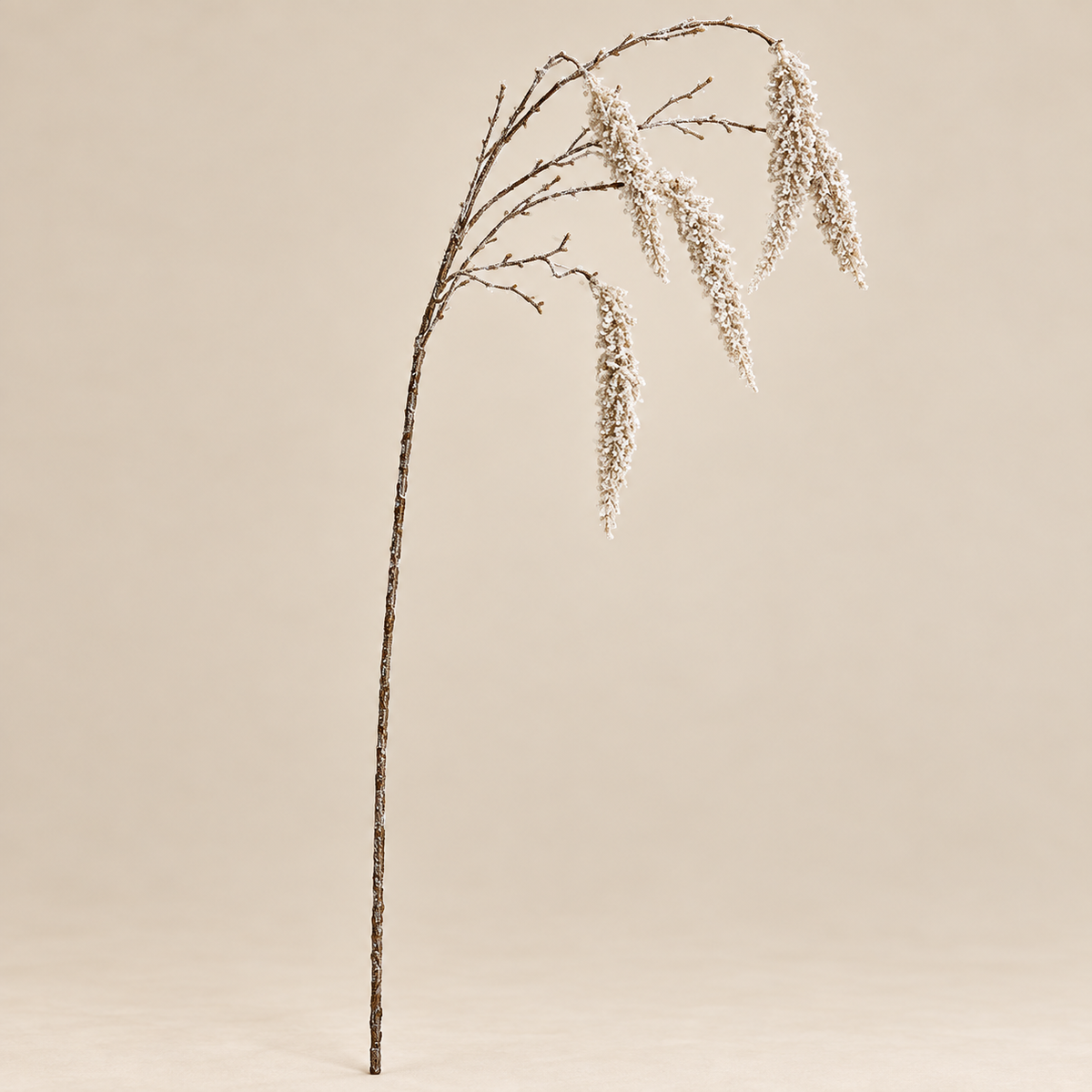 Ramo Spighe Glitter Bianco H50 cm