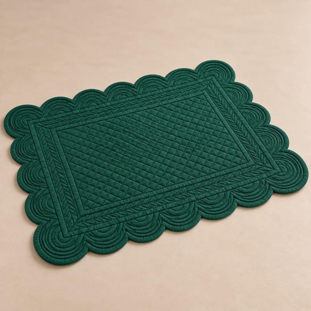 Tovaglietta Americana Rettangolare Verde in Cotone 35 x 50 cm - Collezione Carmen