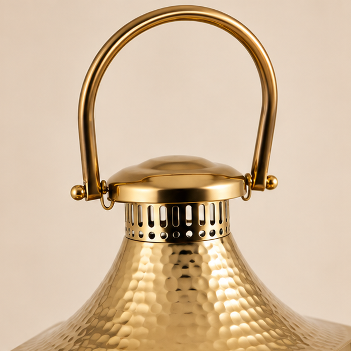Lanterna Esagonale Oro in Metallo e Vetro Ø 30 x H 79 cm - EDG