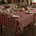 Tovaglia Nel Cuore delle Alpi 160x270cm Scozzese con cuori rossi