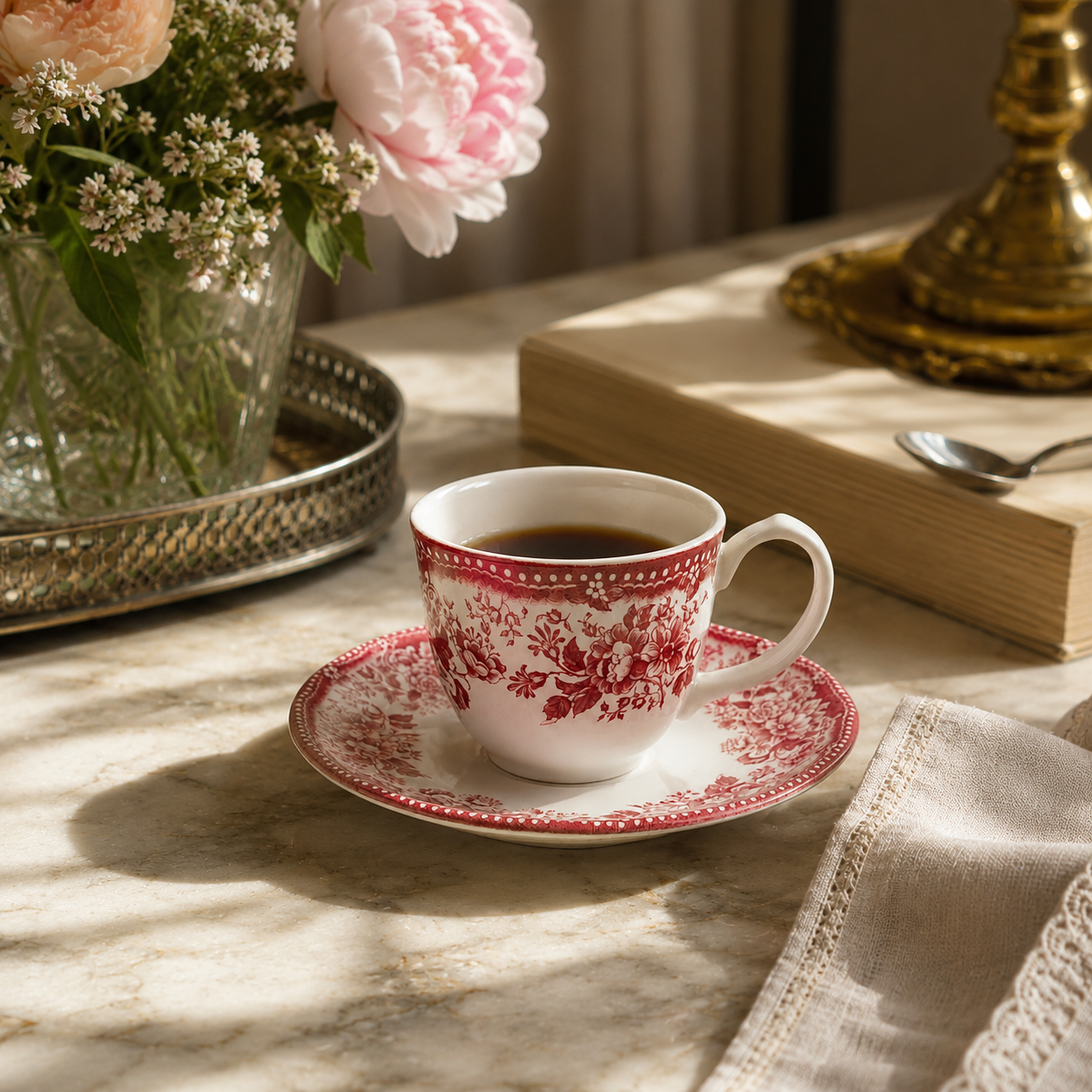Set 2 tazzine caffè con piattino London Calling Rose 90 ml