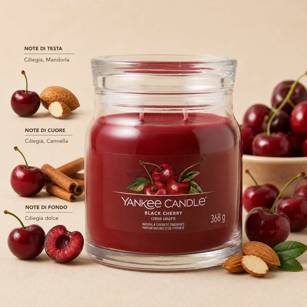 Yankee Candle Giara 368gr Black Cherry