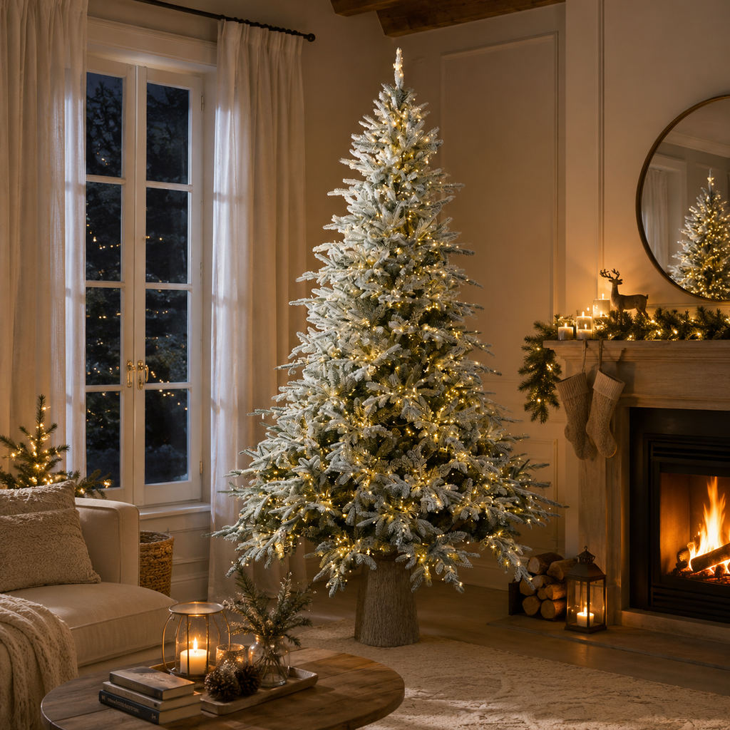 Albero di Natale innevato Cortina EDG 2026 con 3200mini LED h.240cm con BACCHETTA MAGICA