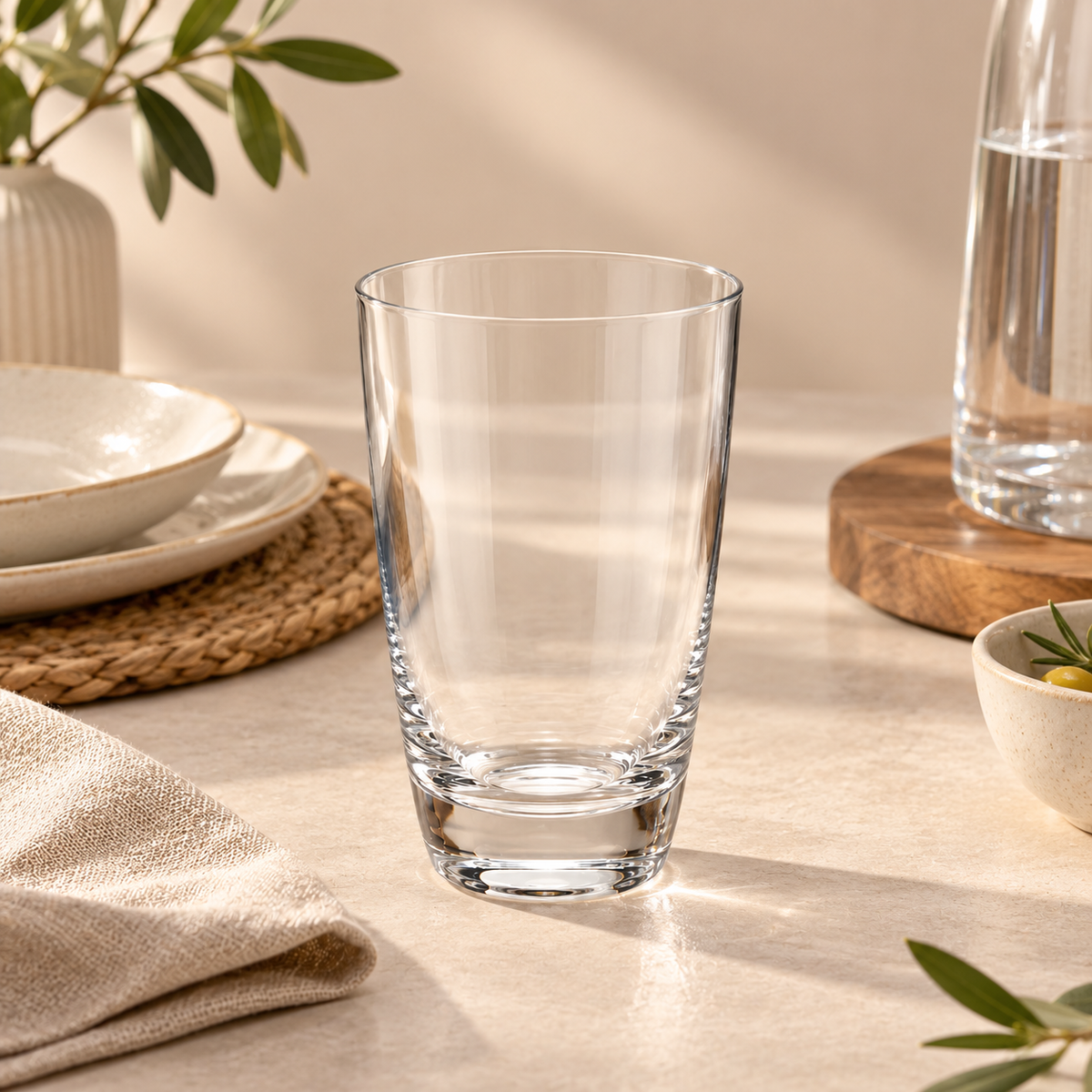 Set 6 Bicchieri Acqua in Vetro Trasparente con Fondo Spesso – Ø 8 x H 12,5 cm