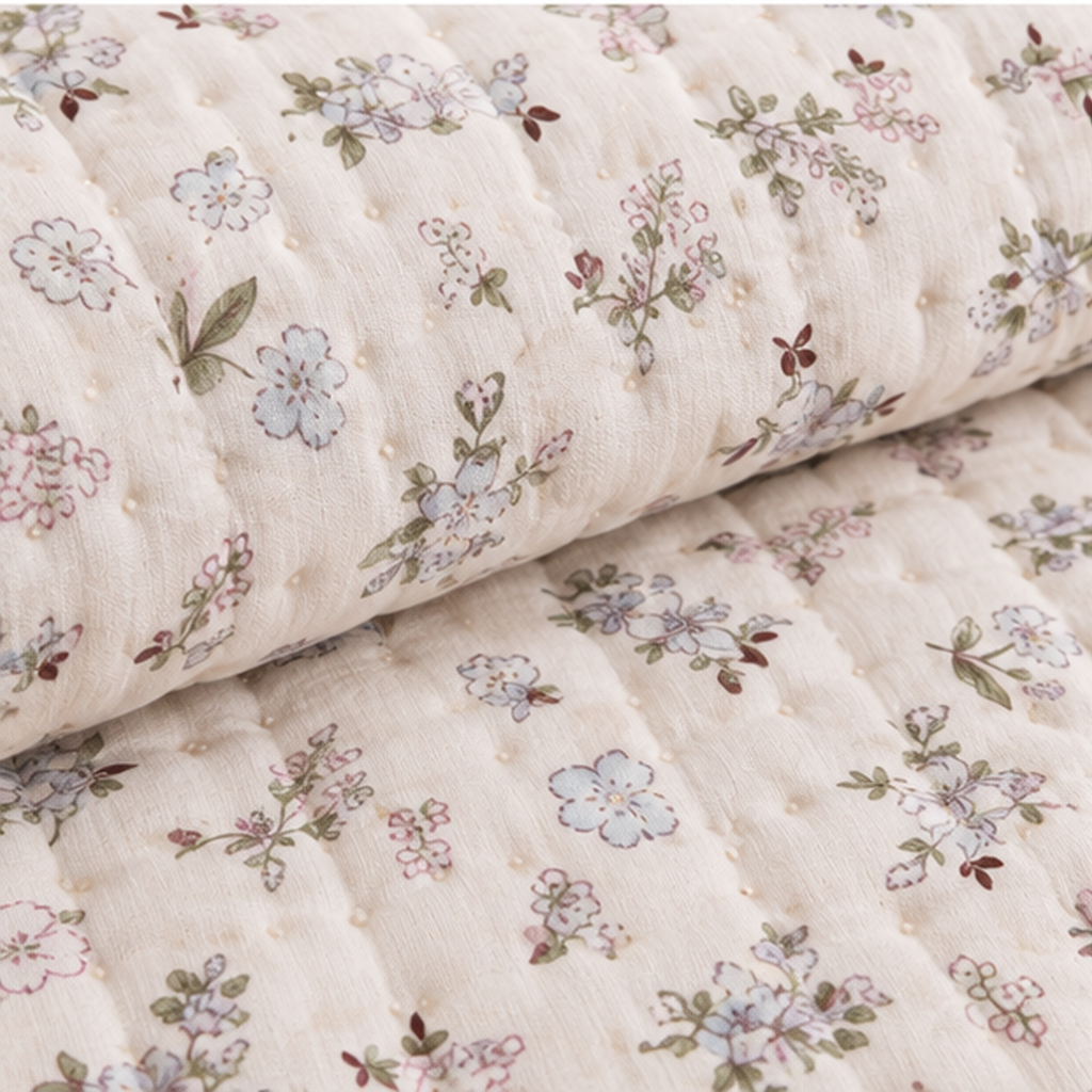 Trapunta Singola Fantasia Floreale 330 GSM 180 x 260 cm - Collezione Hiver Fleuri