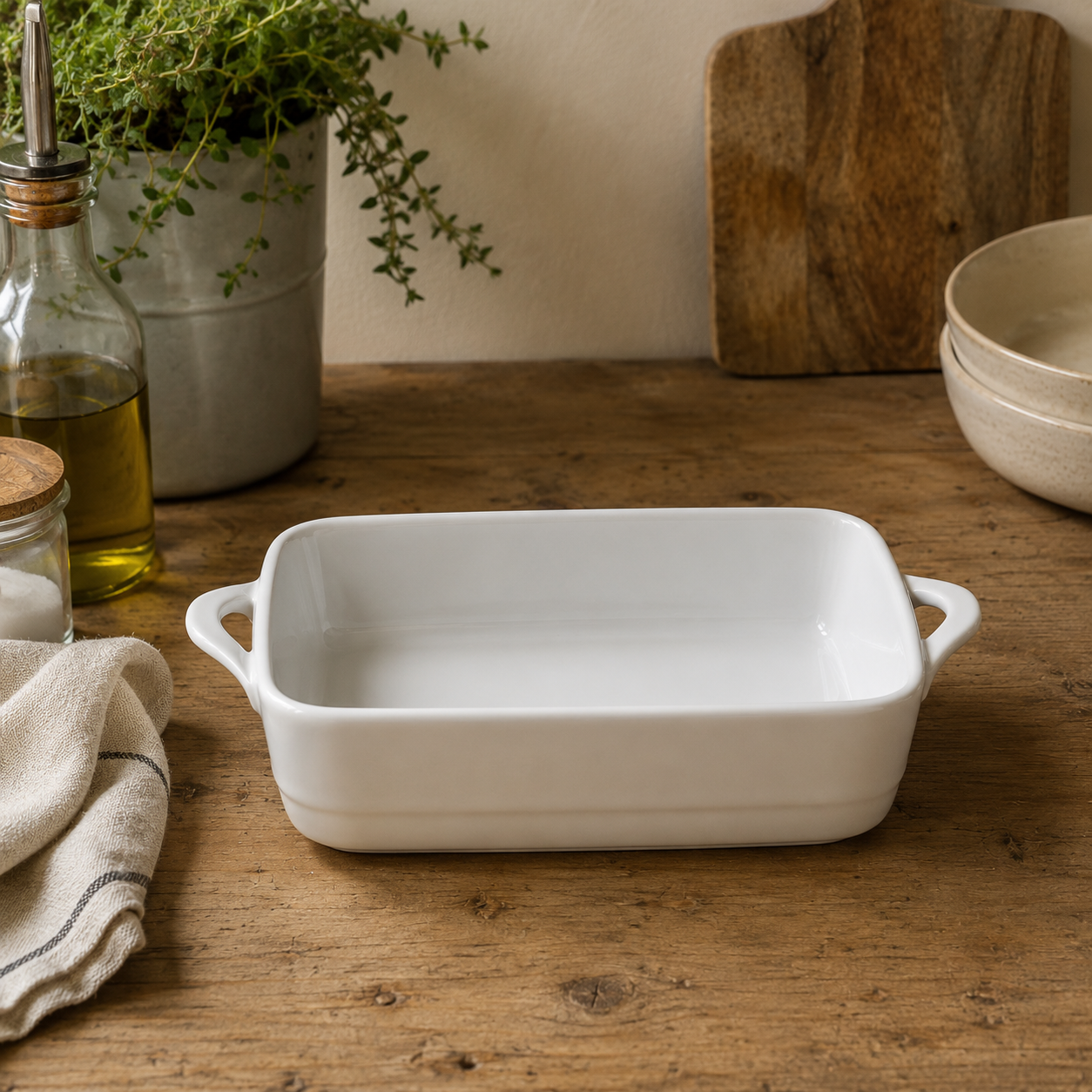 Teglia rettangolare White Basic