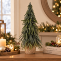 Albero di Natale Pino Glitterato con Base in Juta h.50 cm