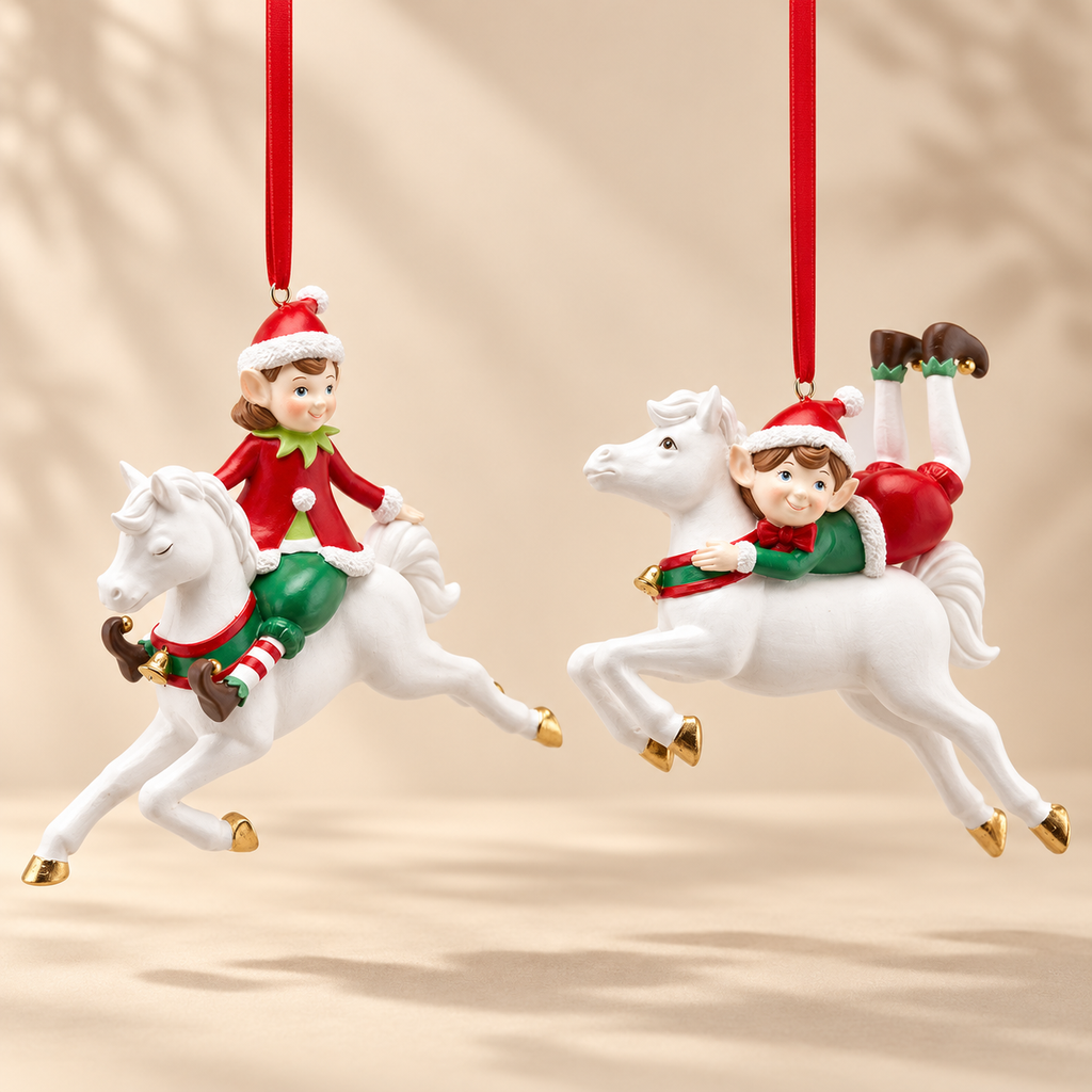 Decorazione Natalizia Elfo su Cavallo