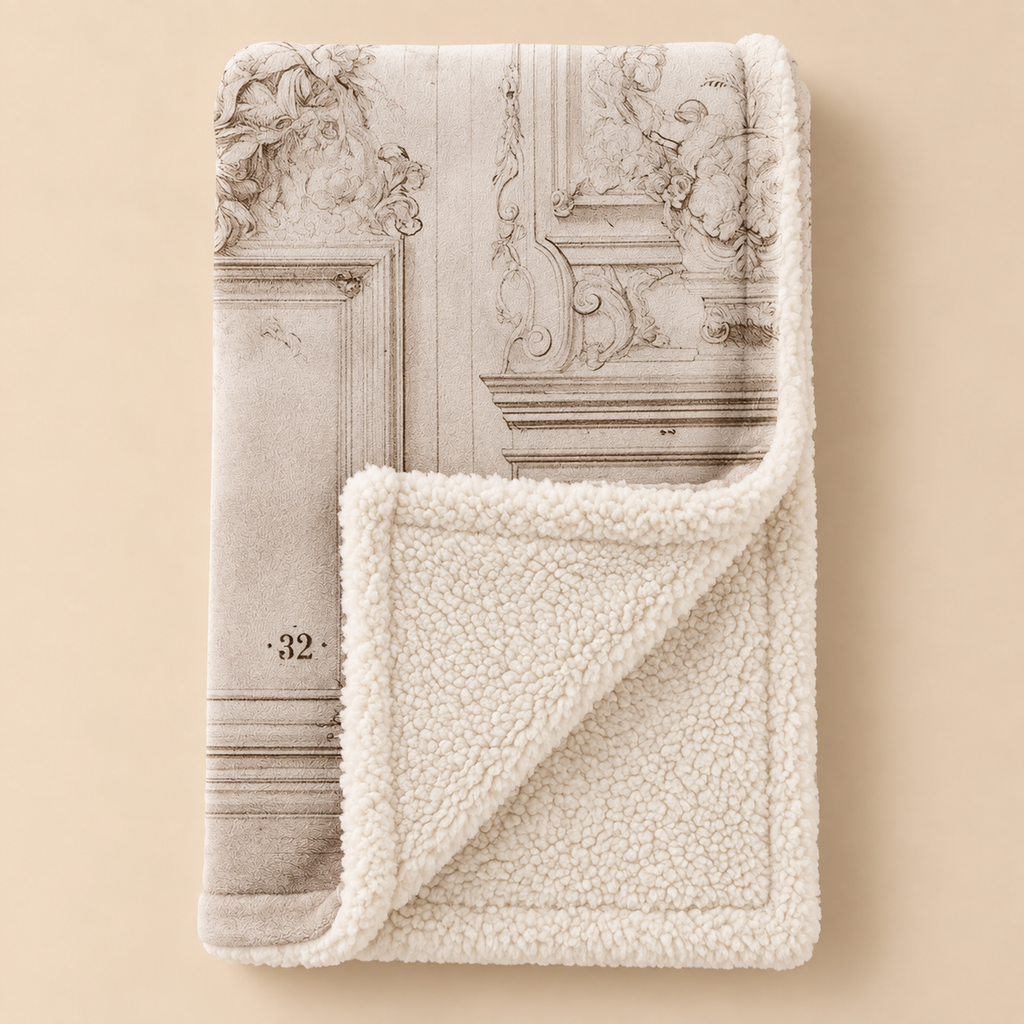 Plaid Sherpa Baroque Collection Blanc Mariclò – 140 x 170 cm