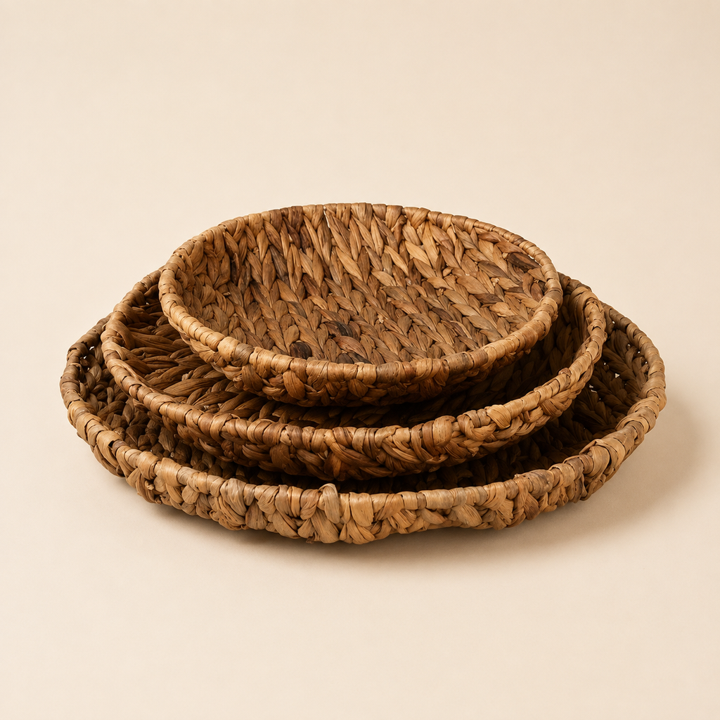 Cesto Portaoggetti Rotondo in Rattan – Varie Dimensioni