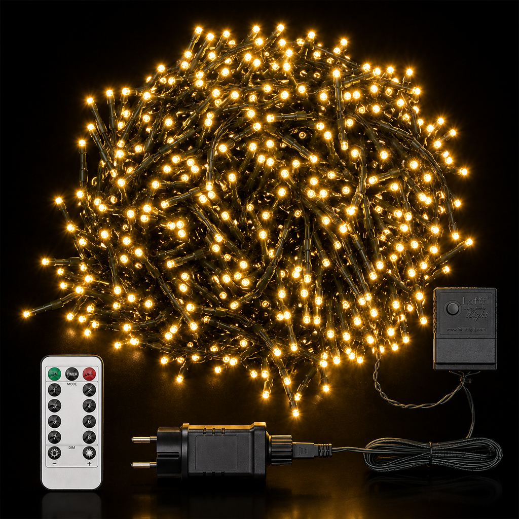 Festone Cluster 2200 MiniLED Bianco Caldo Reflex – 22,5 m con Telecomando