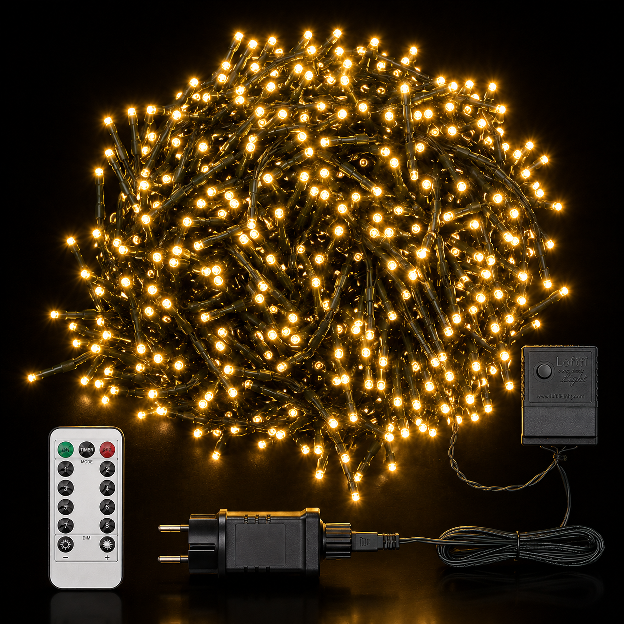 Festone Cluster 2200 MiniLED Bianco Caldo Reflex – 22,5 m con Telecomando