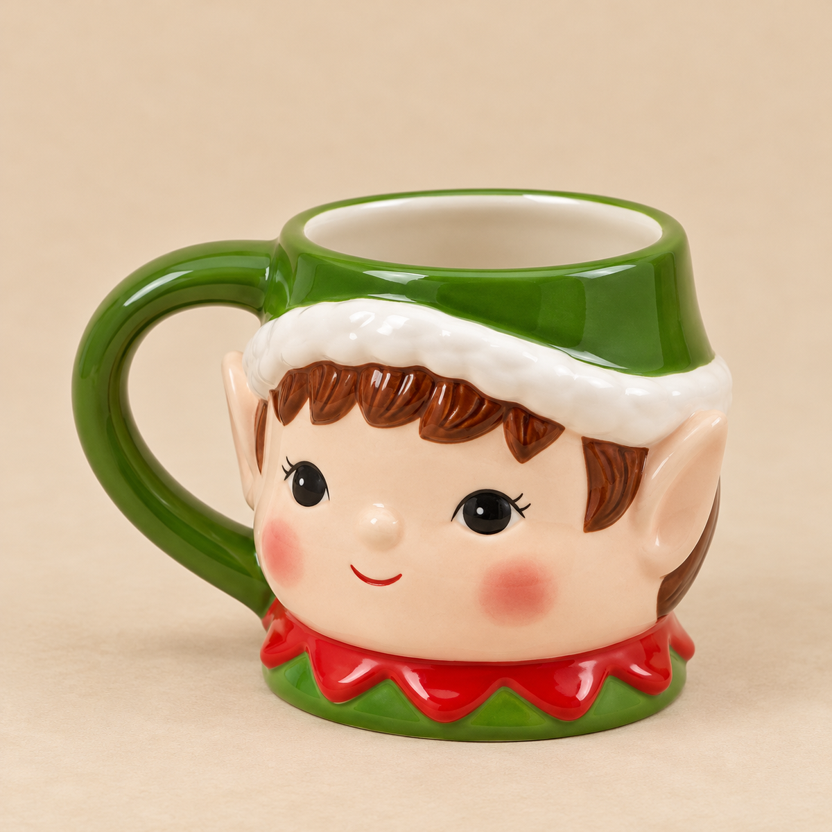 Tazza Natalizia EDG in Ceramica a Forma di Gnomo con Cappello a Pois (Copia)