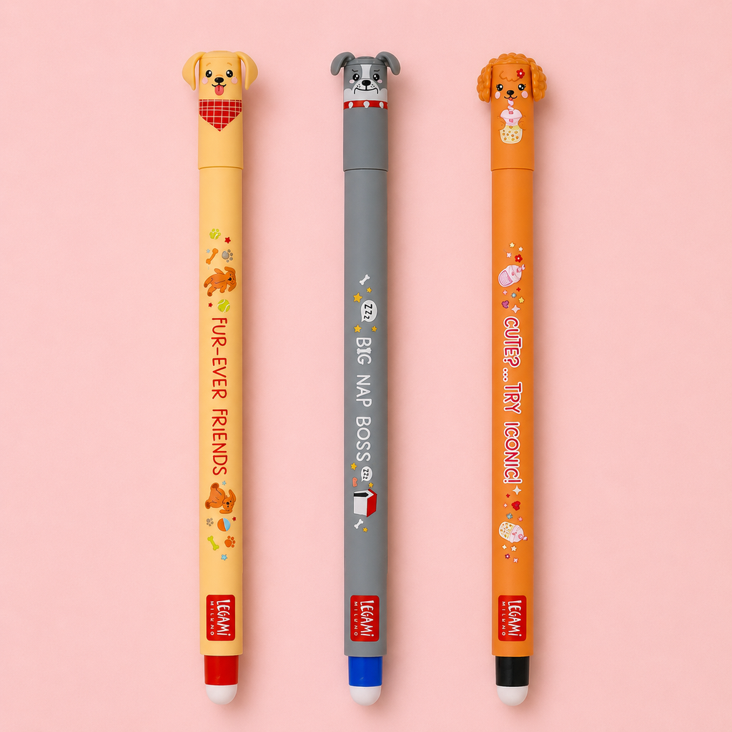 Set di 3 Penne Cancellabili Legami - Erasable Pen - Fur-ever Friends