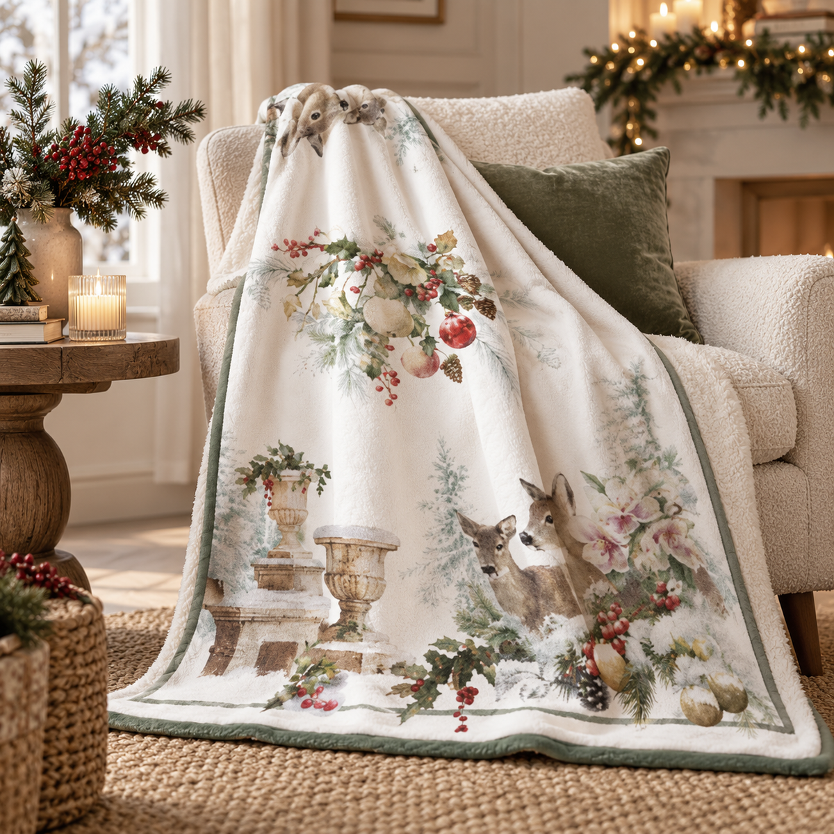 Plaid Sherpa Giardino d'Inverno 150 x 200 cm
