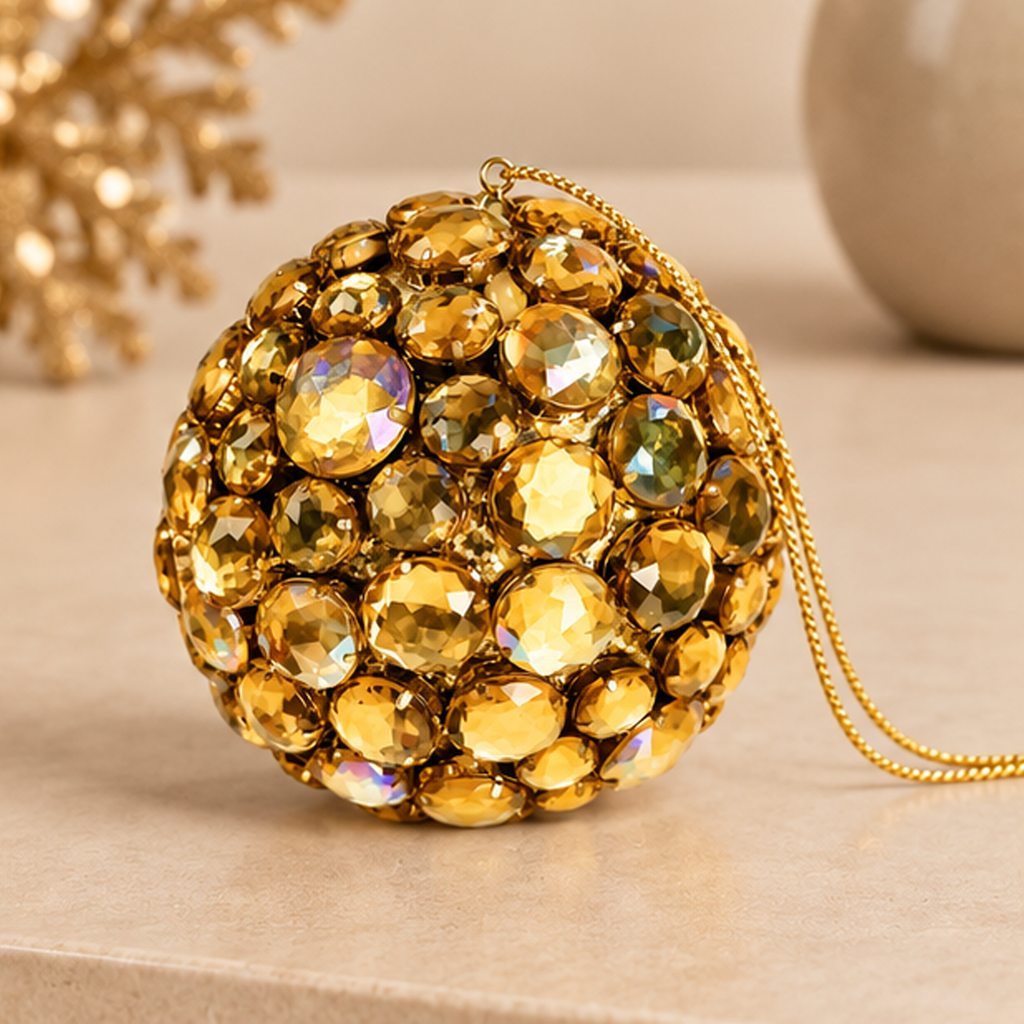 Sfera di Natale Gioiello oro con Cristalli Ø 11 cm - EDG