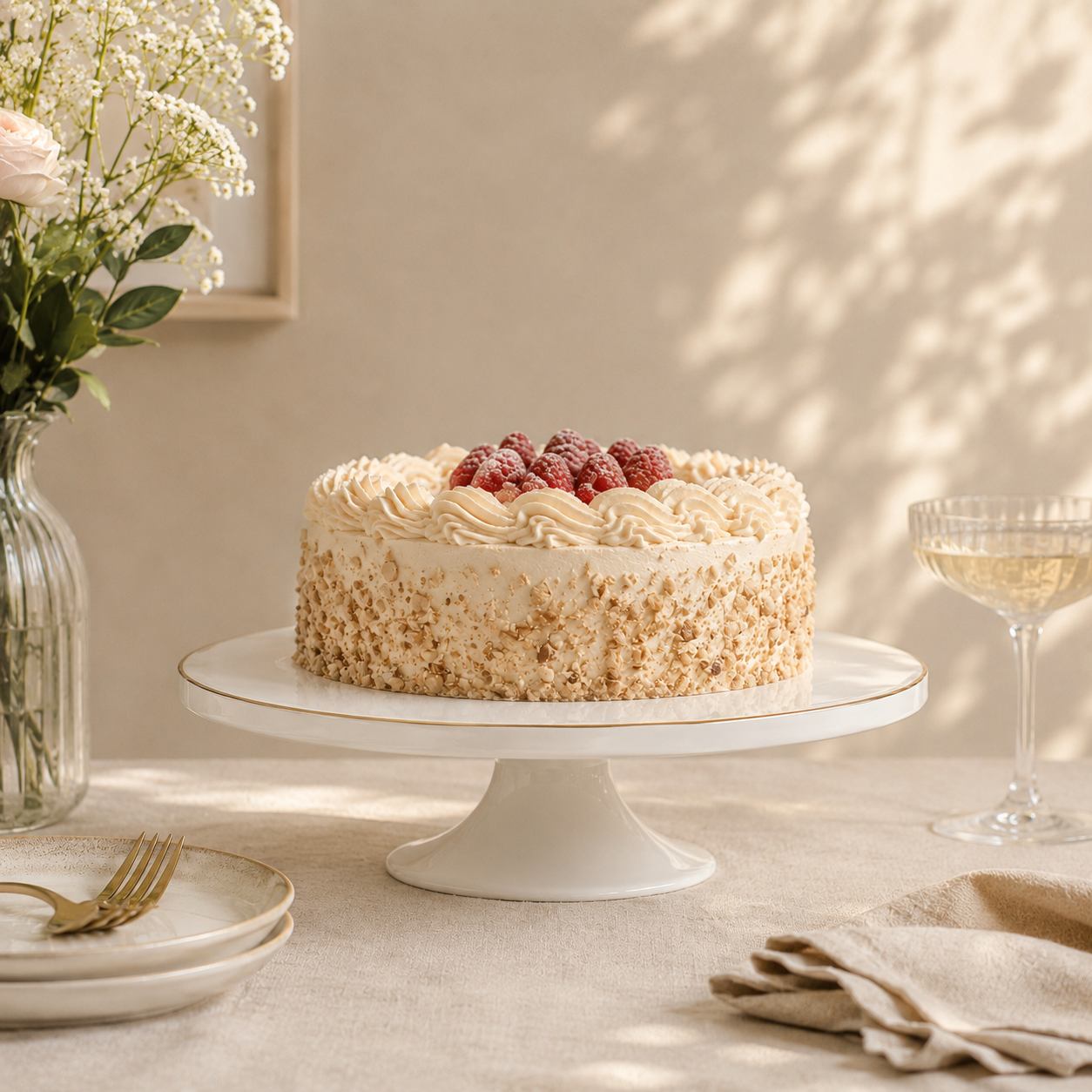 Alzata torta Amore 30cm bordo oro
