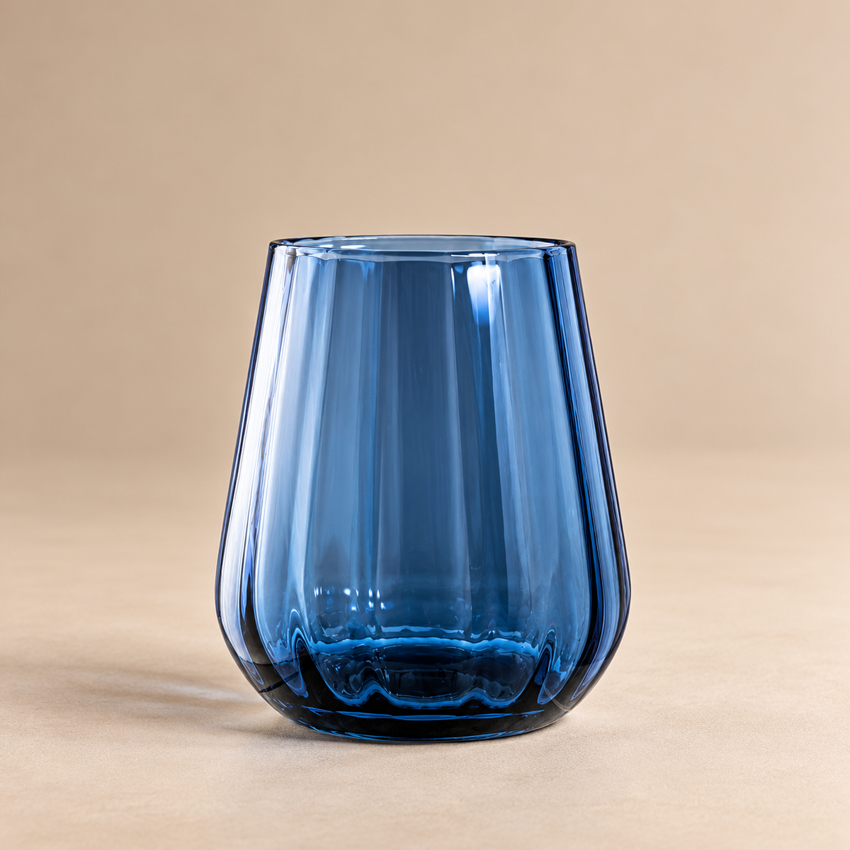 Set 6 Bicchieri Rinascimento in Vetro Blu Trasparente