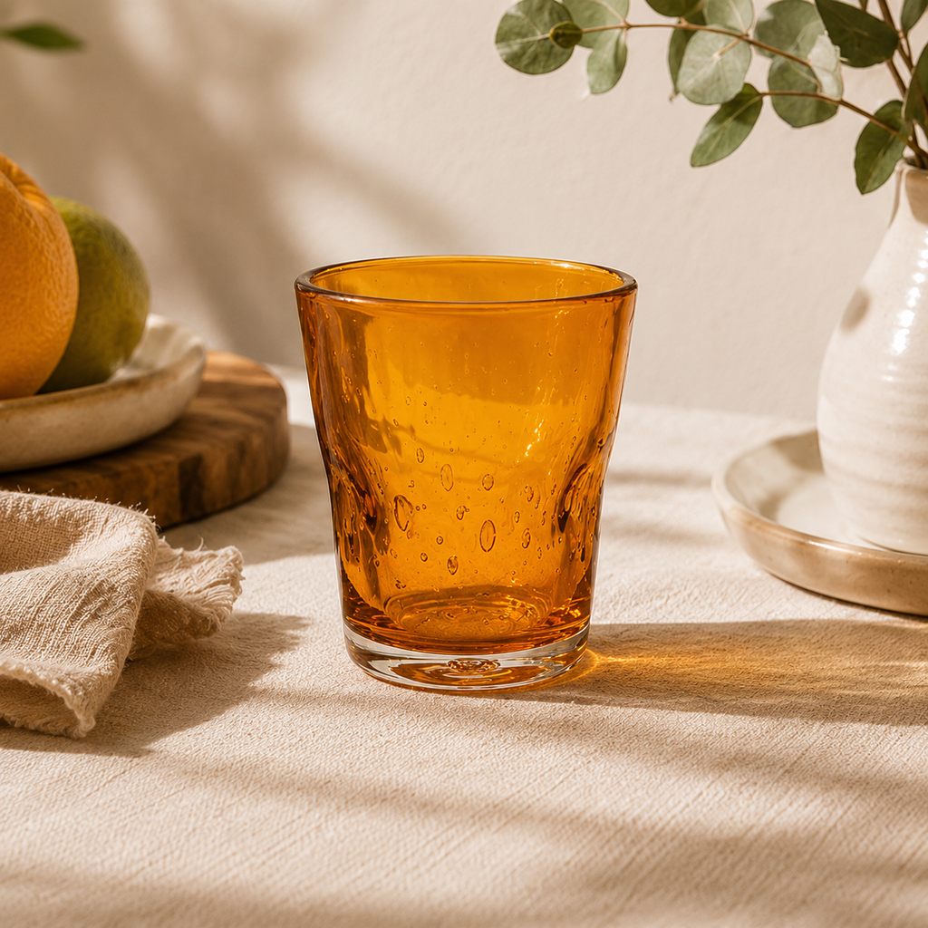 Bicchiere in vetro soffiato Memento Dune Glass Mandarin