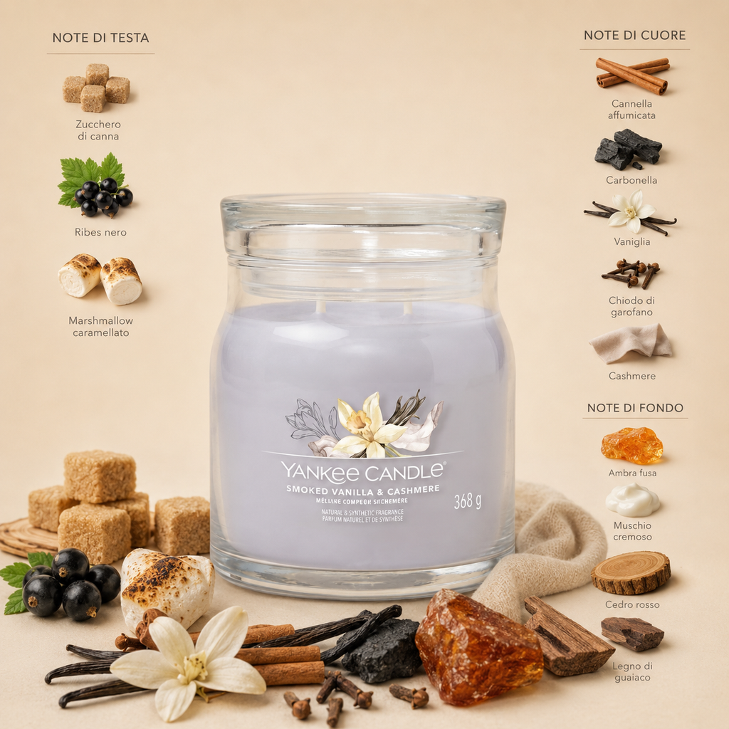 Yankee Candle Giara 368gr Smoked Vanilla & Cashmere