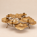 Portacandela Foglie di Loto Oro 52 x 45 x H17 cm - EDG