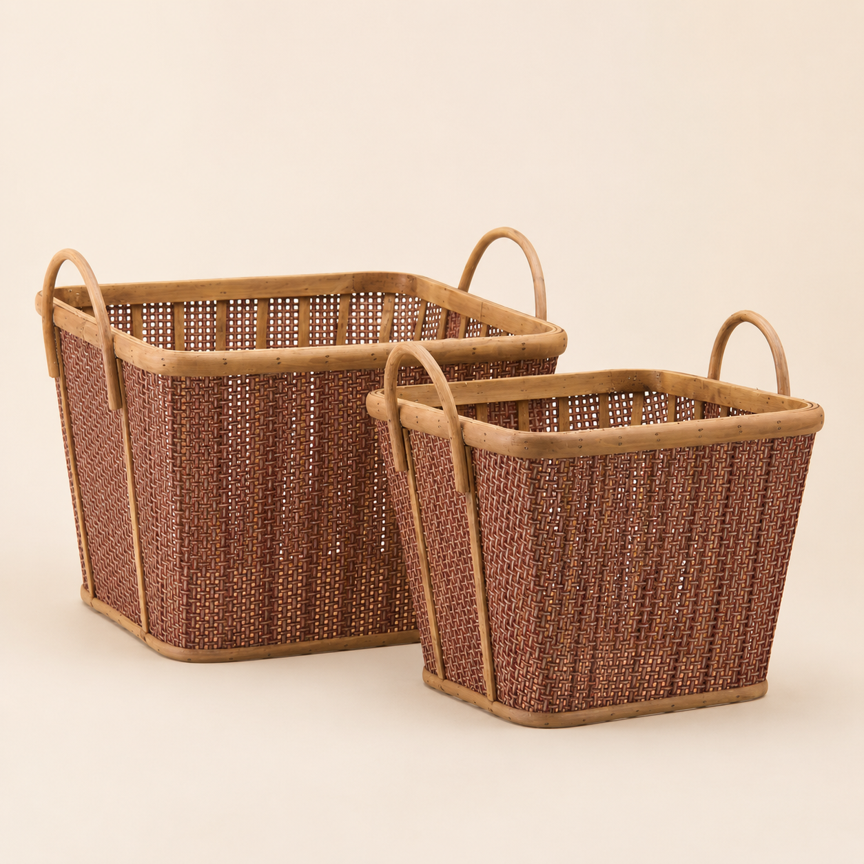 Cesto Quadrato in Iuta con Manici – H 30 cm / H 34 cm