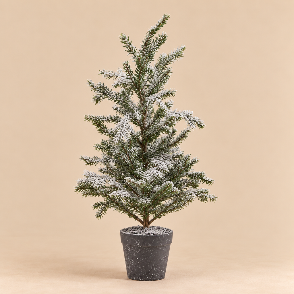 Pino West Innevato Artificiale con Vaso H 48 cm - EDG