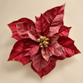 Stella di Natale Rosa Antico con Petali Effetto Velluto e Dettagli Dorati – Ø 30 cm