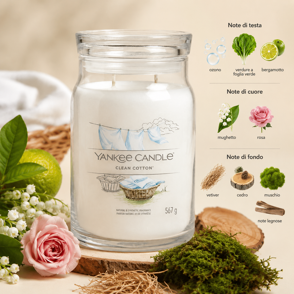 Yankee Candle Giara 567gr Clean Cotton