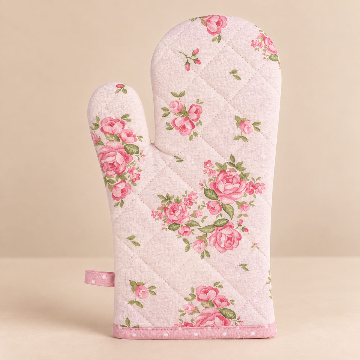 Guanto da Forno Sweet Roses in Cotone 18 x 30 cm