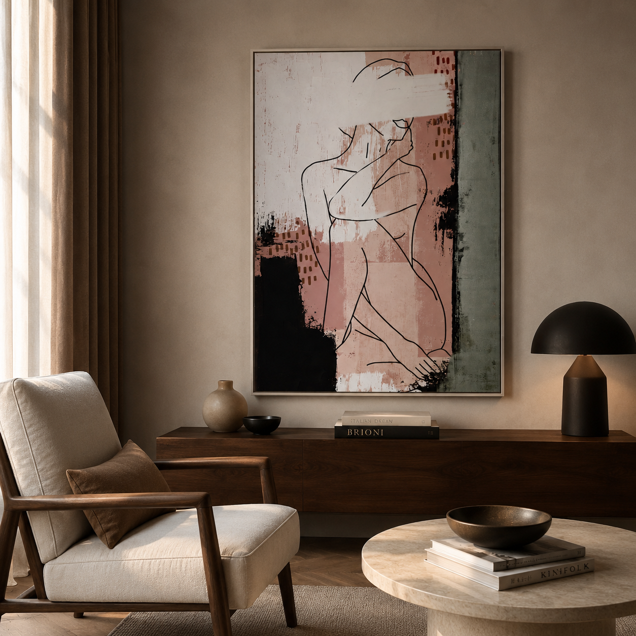 Quadro Astratto Femminile – Eleganza Contemporanea