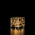 Teca Natalizia Luminosa EDG in Vetro con 40 LED a Luce Calda – Cubo Decorativo 15 x 15 x H 15 cm