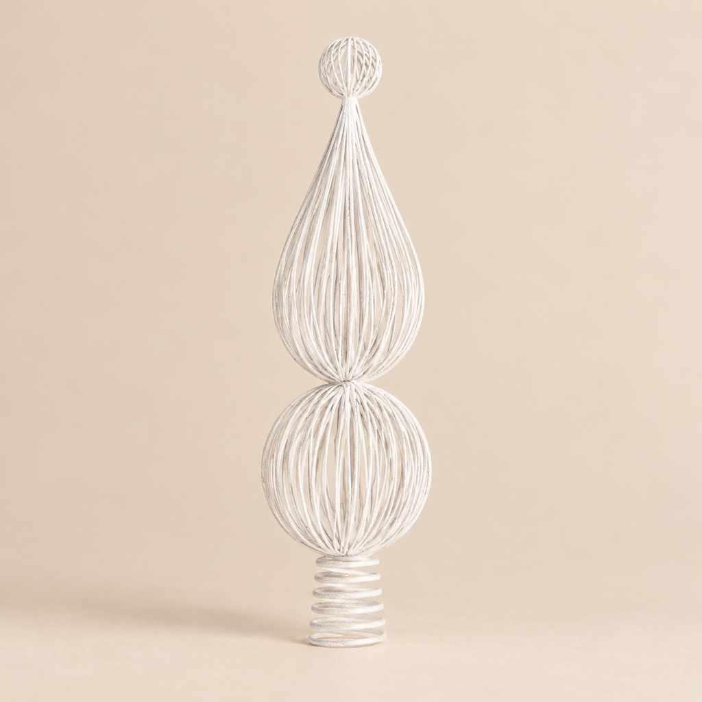 Puntale per Albero di Natale Bianco Ø 11 x H 40 cm