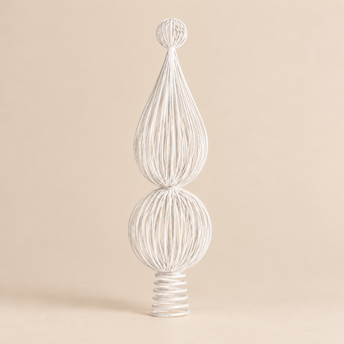 Puntale per Albero di Natale Bianco Ø 11 x H 40 cm