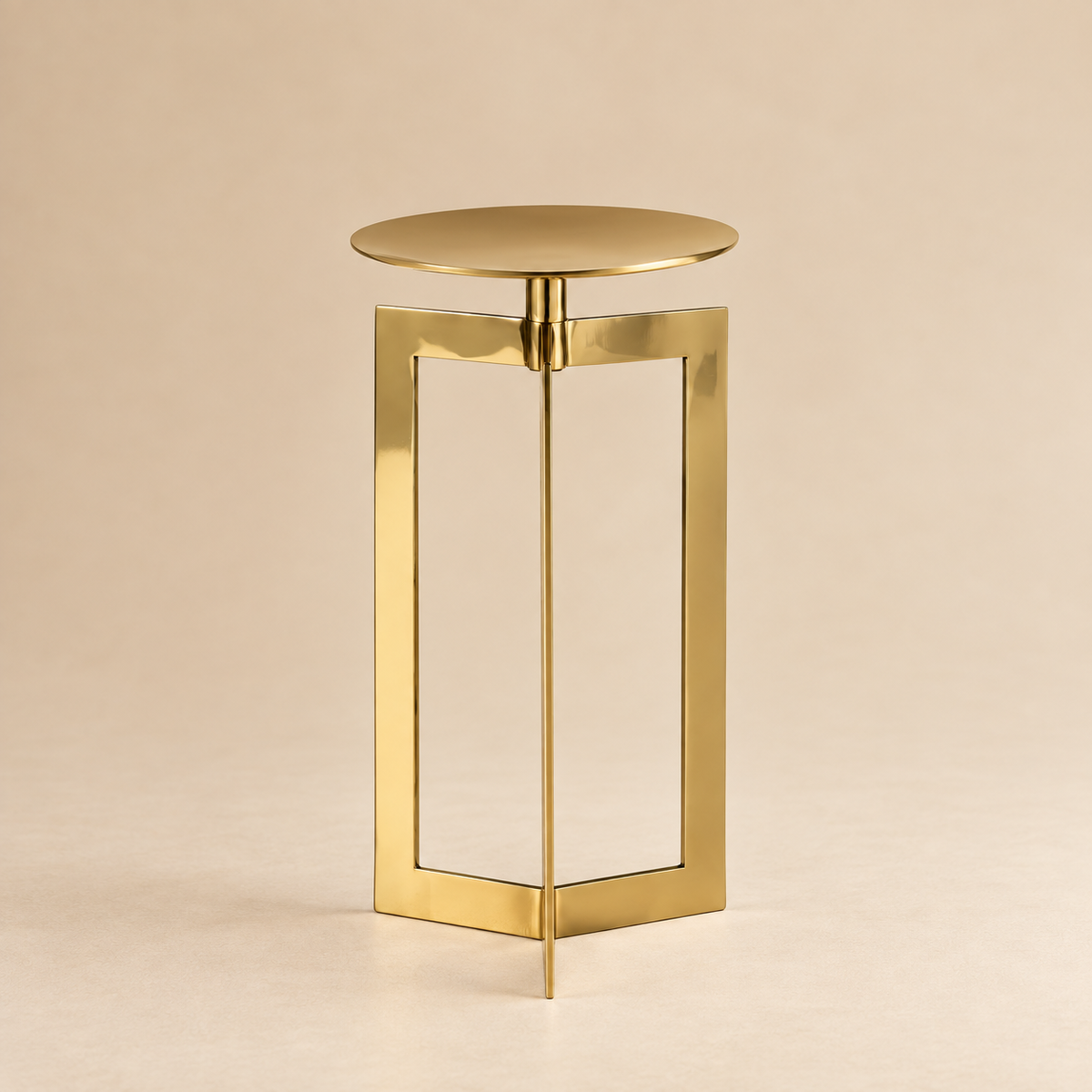 Portacandela Geometrico Oro in Acciaio h.29 cm