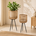 Portavaso in Bamboo con Supporto a Treppiede – H 65 cm / H 54 cm