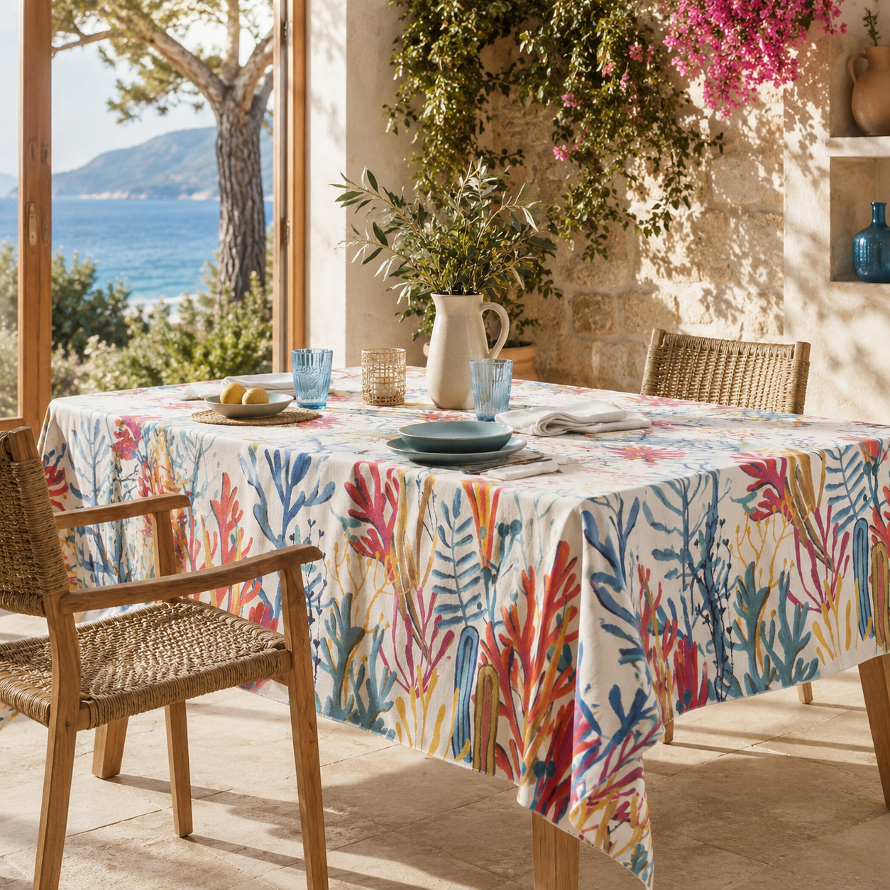 Tovaglia antimacchia Capri 155x320cm