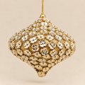 Trottola Natalizia Decorativa Oro con Fiori in Ottone in Rilievo Ø12 cm